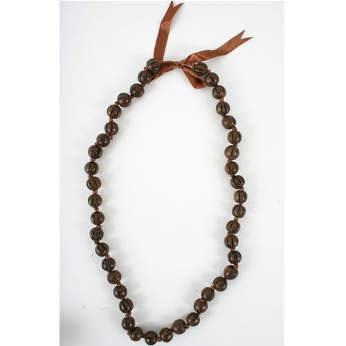 Ladies Icon Wood Squash Necklace Brown