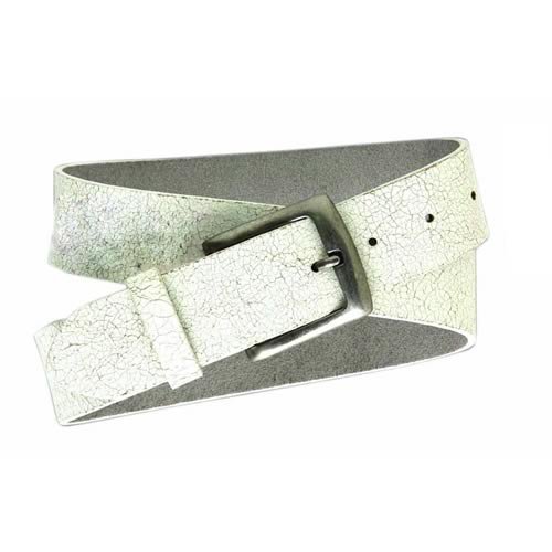 Mens Icon Crackle Belt White