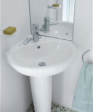 Space Corner Basin with Pedestal