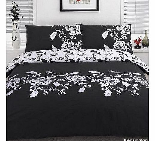 Ideal Textiles Dreamscene Kensington Duvet Cover Set, Black, Double