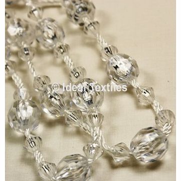 Twinkle Beaded Curtain Tie Backs Bead White Crystal (2)