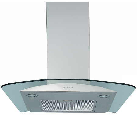 AKS670IX 60cm Curved Glass Chimney hood in