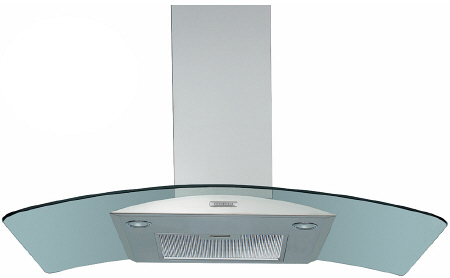 AKS970IX 90cm Curved Glass Chimney Hood in