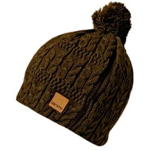 Mens Ignite Ritzy Poppom Beanie Chocolate