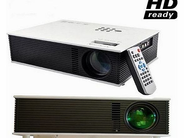  Multimedia LED LCD Portable Projector HDMI AV VGA Port USB - White 50~120Mini Hd 1500Lm LED 1080P Projector Cinema Theater, Support PC Laptop VGA Input and HDMI+SD + USB + AV Input For Ho