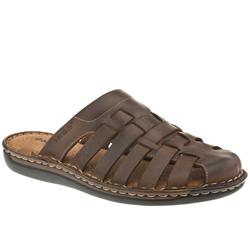 Male Rome Interwoven Leather Upper in Dark Brown