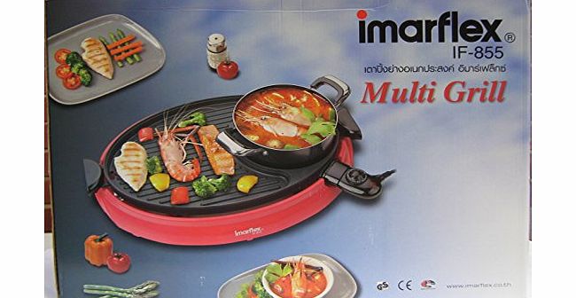 Imarflex IF-855 XL Electric Hotpot   Teppanyaki BBQ Grill - Double Suki Super BBQ