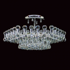 Ancona Chrome and Crystal Ceiling Light