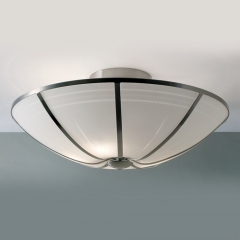 Impex Lighting Lyon Small Satin Nickel Semi Flush Ceiling Light