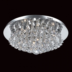 Parma 8 Light Chrome Crystal Flush Ceiling Light