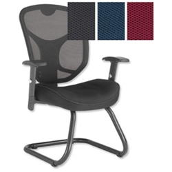 Amaze Mesh Visitors Chair Claret