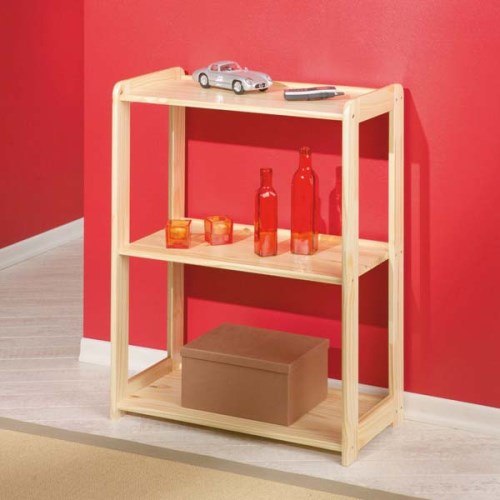 Inter Link SA Interlink Meghan Solid Pine 3 Shelf Bookcase