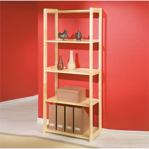 Inter Link SA Interlink Meghan Solid Pine 5 Shelf Bookcase