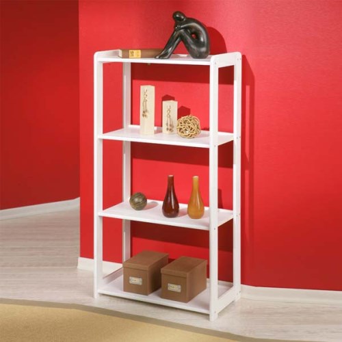 Inter Link SA Interlink Meghan Solid White Pine 4 Shelf Bookcase