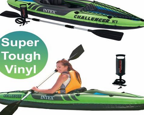 Intex  K1 CHALLENGER KAYAK 1 MAN INFLATABLE CANOE   OARS #68305