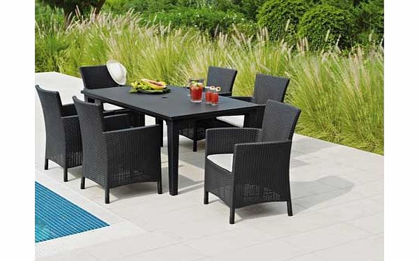 Iowa Rattan Effect 6 Seater Patio Set - Express