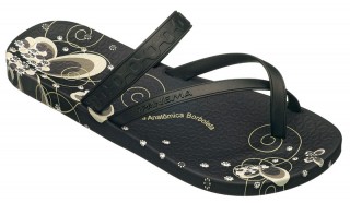 butterfly black flip flop