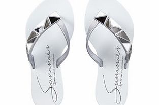 Womens Ocean Thong white flip flops