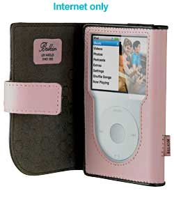 Classic Pink/Chocolate Leather Folio Case