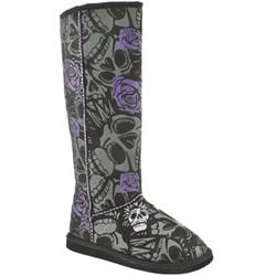 Female Iron Fist Muerte Punk Boots Fabric Upper Casual in Purple