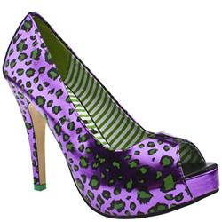 Female Love Hurts Leopard Manmade Upper Evening in Purple