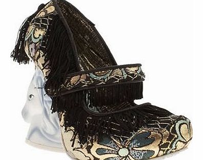 womens irregular choice black & gold one who