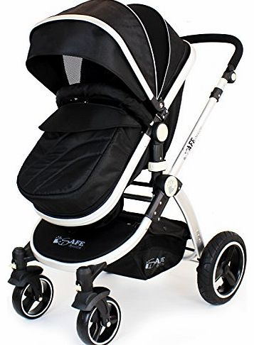 2 in 1 Baby Pram System (Black)