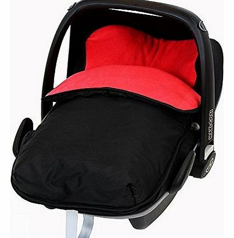 Buddy Jet Carseat Footmuff - Warm Red (Black / Red)