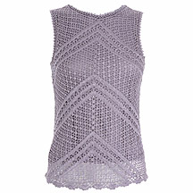 Silver crochet shell top