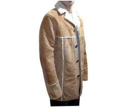 Fake fur lined pigskin coat