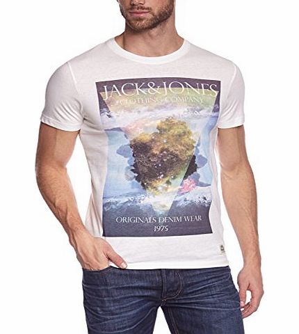 Jack and Jones Mens Wing Crew Neck Short Sleeve T-Shirt, White (Cloud Dancer), X-Large