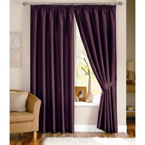 Java Aubergine Lined Curtains 117x137cm