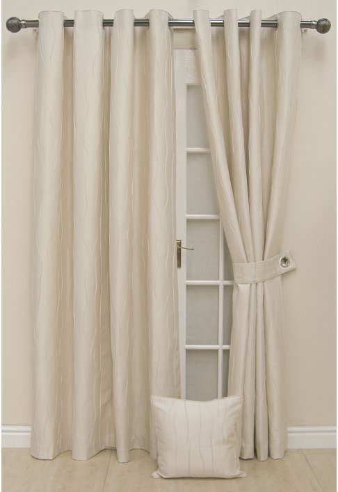 Natural Lined Eyelet Curtains