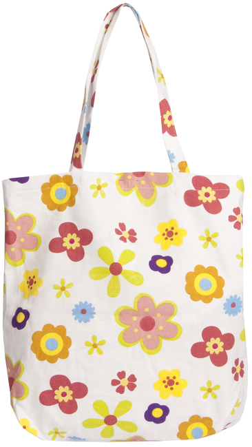 large floral print canvas bag