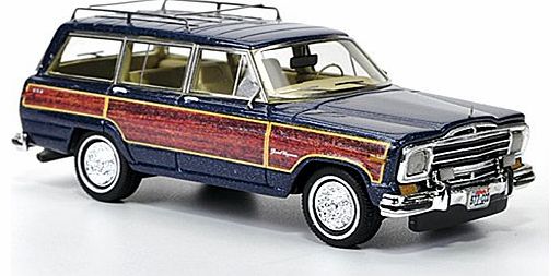 Grand Wagoneer, met.-dark-blau/wood , 1986, Model Car, Ready-made, Neo 1:87