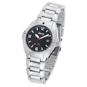 Jeep Mens Black Face Silver Bracelet Watch