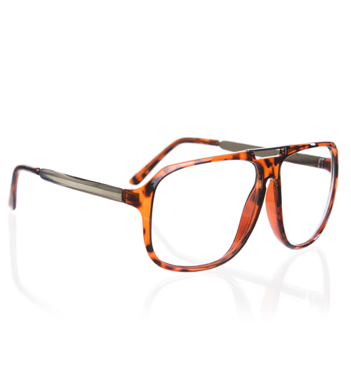 Tortoiseshell Bertie Clear Oversized Geek