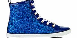 Womens Destin blue glitter trainers