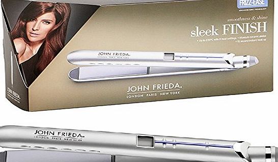 John Frieda  Sleek Finish Hair Straightener Advanced Tianium Ceramics Plates Styler with LCD Display - Salon Straightening Performance