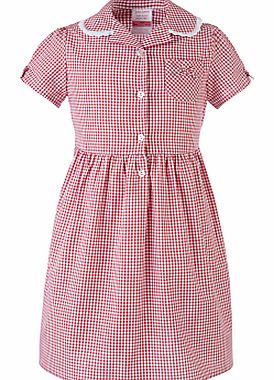 Check Print Cotton Summer Dress, Red