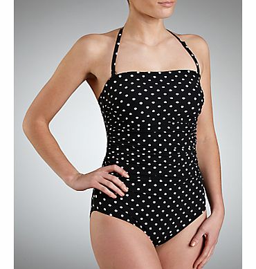 Control Bandeau Swimsuit, Black/White