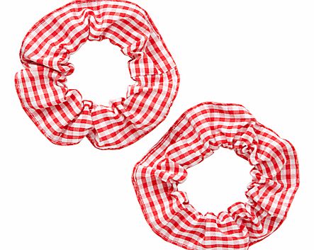 Gingham Print Scrunchy, Pack of 2