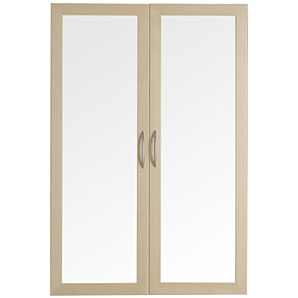 John Lewis Laya Bookcase 110cm Glazed Doors- Birch