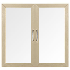 John Lewis Laya Bookcase 75cm Glazed Doors- Birch