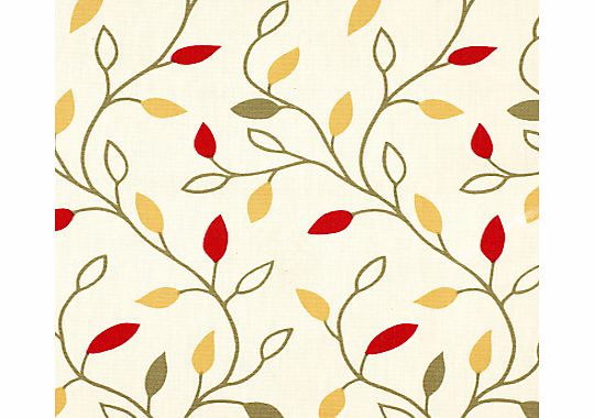 Leaf Trail PVC Tablecloth Fabric, Red