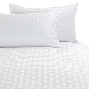 Square Weave Duvet Cover, White, Double