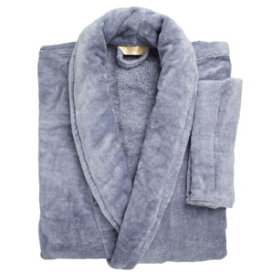 Velour Unisex Bathrobe, Storm, Medium, 86cm - 97cm, 34in - 38in