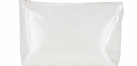 Waffle Print Cosmetics Purse, White