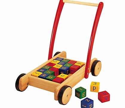 Wooden Baby Walker and Bricks