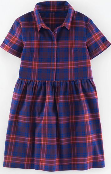 Johnnie  b Bobby Summer Dress Deep Purple Check Johnnie b,